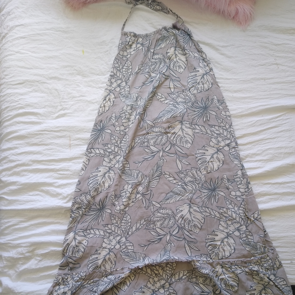 NWT Green and Taupe full length trapeze dress size 3X